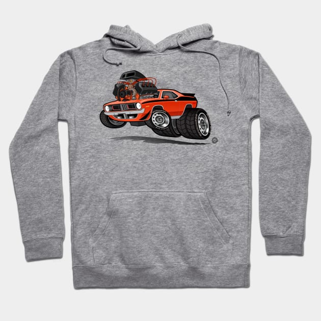 72 Hemi Cuda Engine Hoodie by Goin Ape Studios